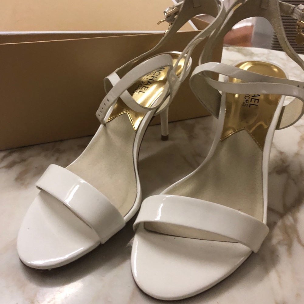 Patent White Michael Kors Heels